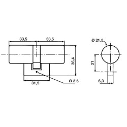 Cylindre monobloc double entrée Bricard Blocktout 33.5 X 33.5 mm  