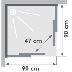 Cabine de douche complète Alterna Domino  90 x 90 carrée version confort