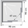 Cabine de douche complète Alterna Domino  90 x 90 carrée version confort