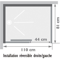 Cabine de douche complète Alterna Domino 110 x 80 Rectangulaire version confort