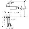 Robinet mitigeur pour Bidet Hansgrohe Logis 100