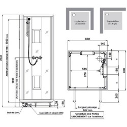 Cabine de douche LEDA IZIBOX carrée 80 x 80 Carrée tout équipée