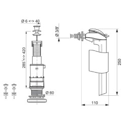 Mécanisme de chasse d'eau complet ALTECH NF PREMIO+