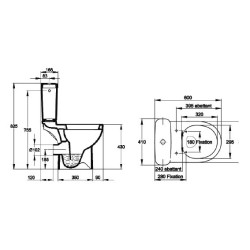 W.C. complet Bi-bloc Jacob Delafon Pack ODEON UP COMPACT