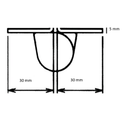 Barre de pivot en fer plat 30x30 mm brut gris