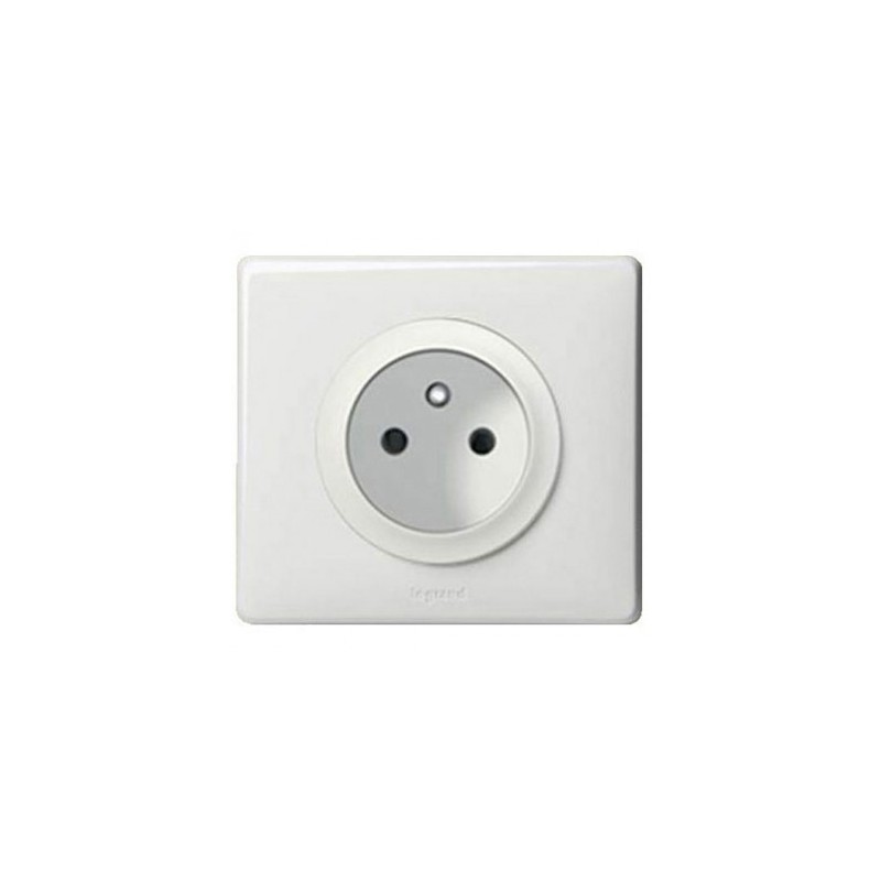 Prise simple Legrand Céliane 2P+T - Appareillage complet blanc encastré