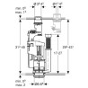 Mécanisme de chasse d'eau universel, Geberit Simple touche Nemo solo IMPULS 590