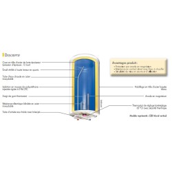 Chauffe-eau électrique De Dietrich CEB 50L, vertical mural blindé