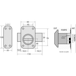 Verrou A2P* à 2 entrées Vachette Radial NT +, cylindre de 45 mm