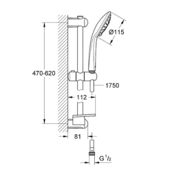 Ensemble douchette Grohe Euphoria Pluie