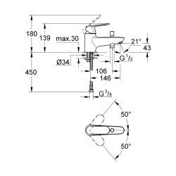 Ensemble de douche Grohe Tempesta + Robinet mitigeur Bain / Douche monotrou Grohe Eurosmart