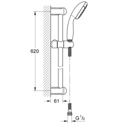 Ensemble de douche Grohe Tempesta + Robinet mitigeur Bain / Douche monotrou Grohe Eurosmart