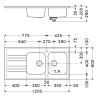 Robinet Grohe Eurosmart + Evier Franke Brunssum Fradura, à poser, blanc, 120x60cm