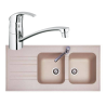 Pack Robinet Grohe + Evier Franke Brunssum Fradura, à poser, crème, 120x60cm